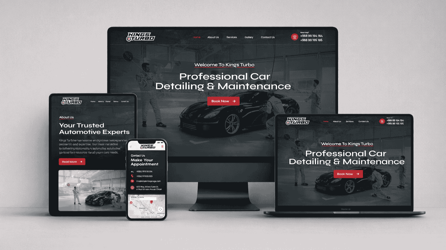 Kings Turbo Website Mockup